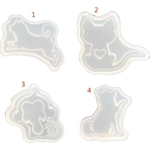 Cat Dog Monkey Silicone Mold Cake Fondant Resin Pendant Jewelry Making Tools
