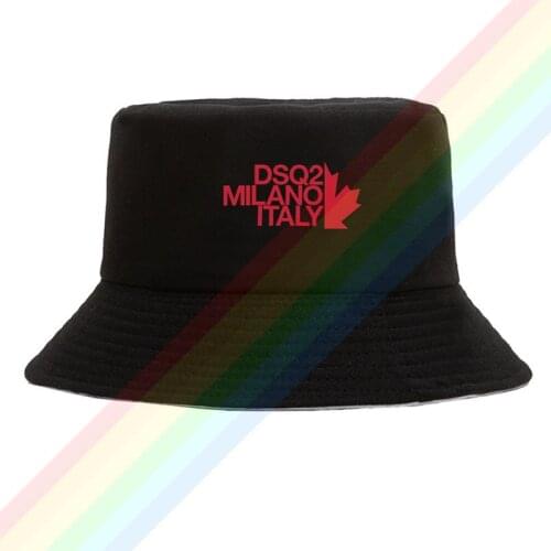 Red DSQ2 Red Half A Red Maple Leaf Logo Summer Outdoor Cap Travel Beach Sun Hat Unisex Double Sides Wear