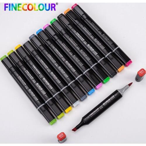 480 Color Finecolour Dual Head Art Markers Pen Oily Alcoholic Sketch Marker Soft Brush Pen Art Supplies For Animation Draw 1pcs