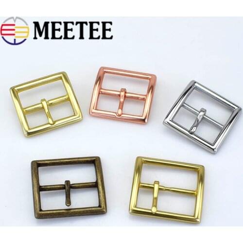 Meetee 1pc 40/45mm Pure Copper Belt Buckle Metal Stainless Steel Pin Buckles Head DIY Pants Hardware Decoration Accessory ZK553