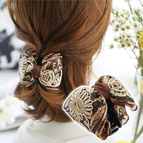 Fashion Girls Sweet Cloth Butterfly Hair Claws Beam Hairpin Women Hair Accessories Beauty Hair Crab Clamp Headwear Hair Clip