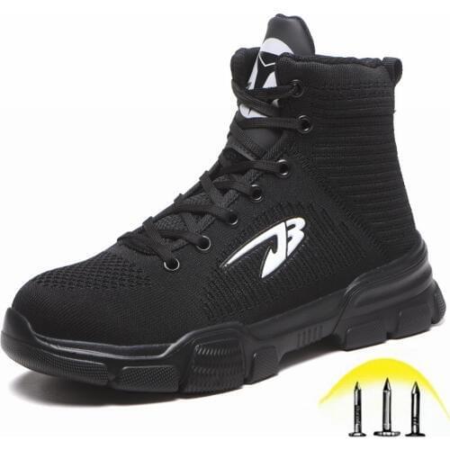 Men Work Shoes Safety Boots Anti-smashing Puncture-Proof Steel Toe Cap Work Boots Winter Plush Warm Indestructible Working Shoes