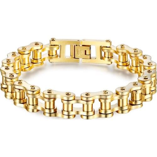 Hip Hop Gold Black 316 Titanium Stainless Steel Bracelet For Men Jewelry Dropshipping Bracelets