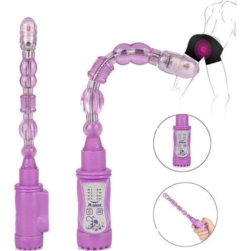 Soft Anal Pull Beads Stick Vibrators Dildo Anal Butt Plug Fast Vibration Backyard Anal Plug Adults Sex Toys For Women Masturbate