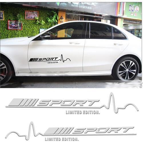 2pcs SPORT car door Sticker car side body sticker for Mercedes Benz AMG w117 cla45 w205 c63 w212 e63 w207 w176 a45 x156 gla45