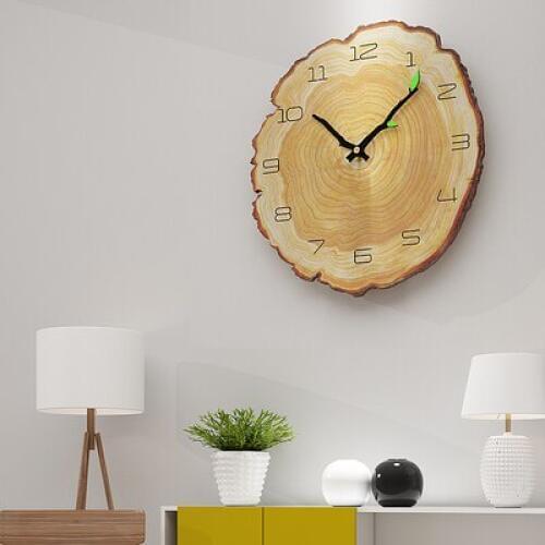 Nordic Wall Bell Creative Living Room Silent Clock Wooden Hanging Representation of Simple Home Ring