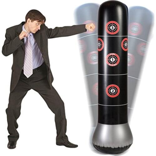 1.5M/1.6M New Inflatable Stress Punching Tower Bag Boxing Pillar Tumbler Fight Column Punching Bag Fitness Tool With Pump