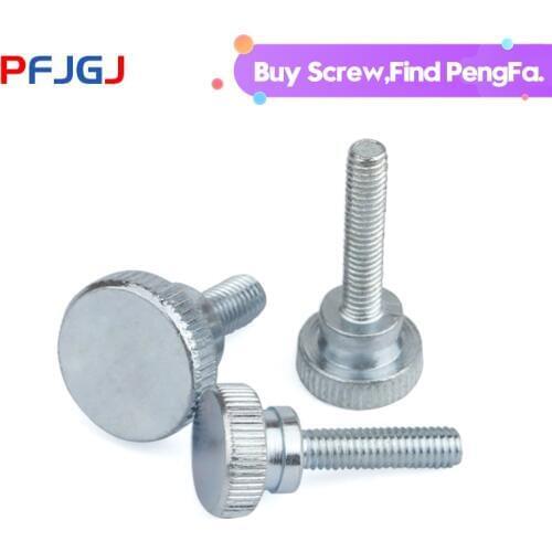 Peng Fa M3M4-M8package post iron blue-white-zinc high head knurling screw GB834 high knurling screw step double-layer hand screw