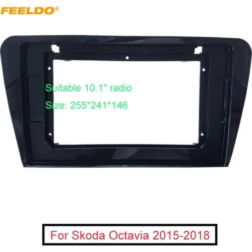FEELDO Car Radio Audio Facia Panel Frame Fitting Adaptor 10.1 Inch For Skoda Octavia 2Din Radio DVD Dash Trim Kits #AM6261