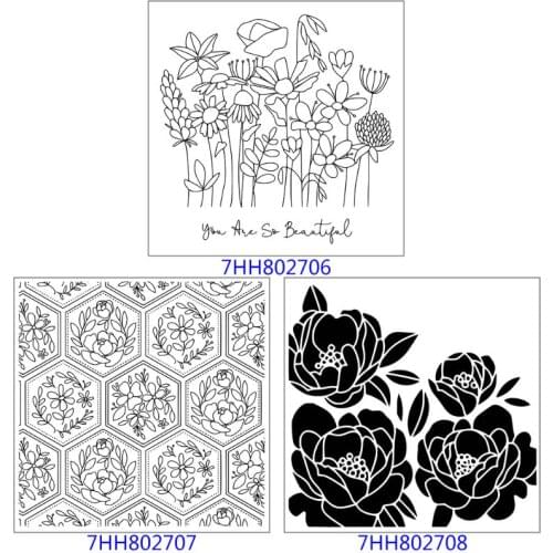 Flowers Background DIY Silicone Clear Stamp Seal Scrapbook Embossing Album Decor