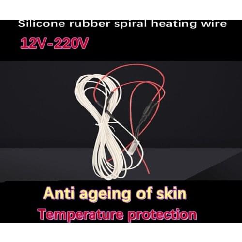 Alloy heating wire 650 ohm / meter silicone rubber multipurpose spiral heating cable soft warm electro-thermal wire