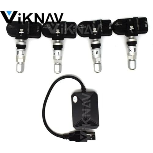 Car Tire Pressure Monitoring System Shows 4 Internal Sensors Android GPS navigation tire pressure alarm 0-116 Psi