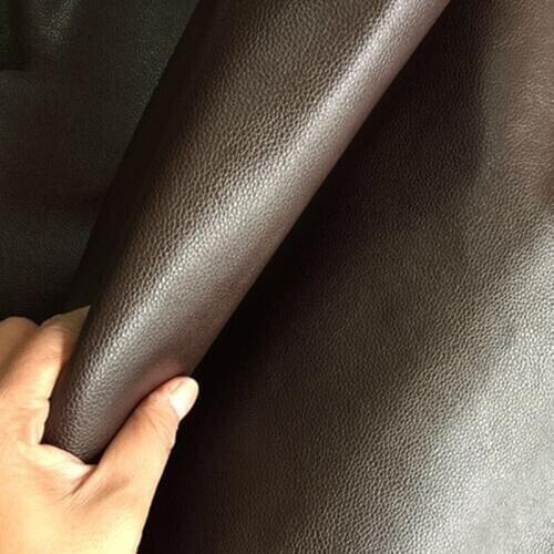 Dark brown leather embossed handmade DIY wallet imported sheet material optional