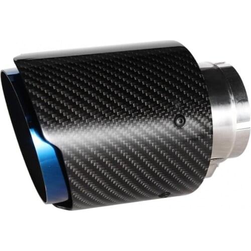 Carbon Fiber Glossy Car Straight Exhaust Pipe Rear Tip Tail Throat 63-101mm auto accessories high quality
