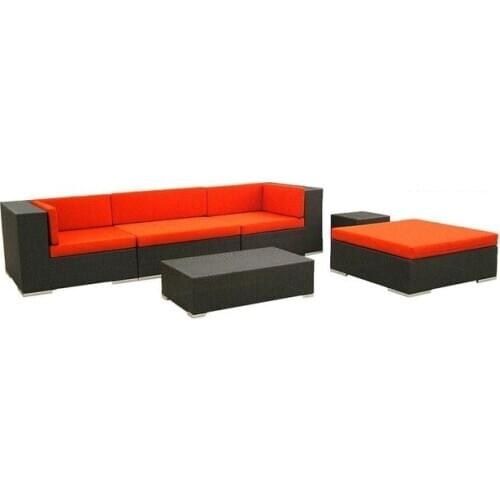 All Weather Outdoor Rattan Furniture 6 Piece Patio Sofa Set