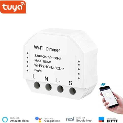 Tuya Smart WiFi Dimmer Switch Module Transform Traditional Switch 150W Smart Switch Dimmer Work with Alexa Echo Google Home