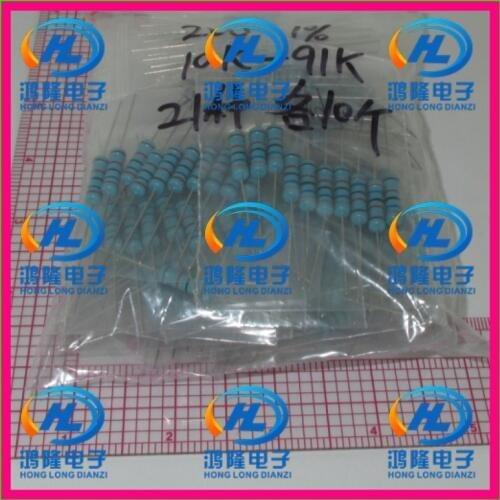 Total 210pcs/lot 2W Metal Film Resistors 10K~91K ohm 1% 2W Metal Film Resistors Samples kit 21values*10pcs=210pcs assorted kit