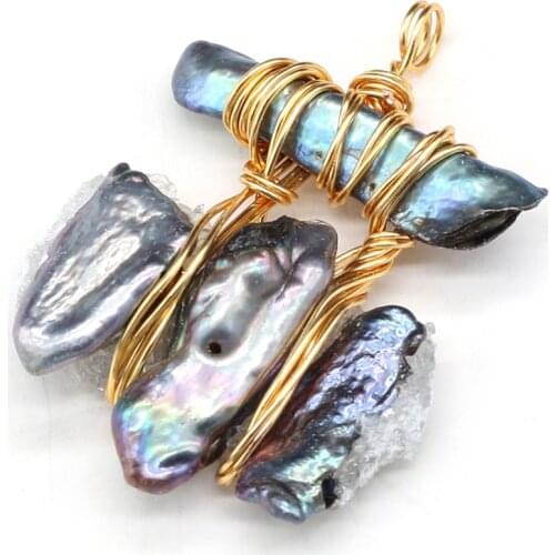 Natural Irregular Winding Pearl Pendant for Jewelry Making DIY Accessories Fit Necklace Earrings