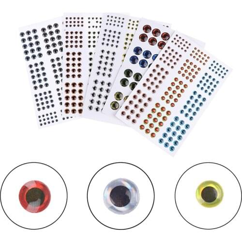 1 Set/183pcs/72pcs Artificial Fish Eyes 0.39" 3D 4D 5D Holographic Lure Fish Eyes Fly Tying Jigs Crafts