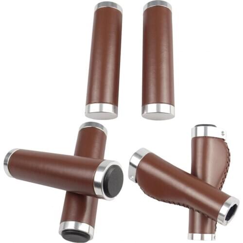 1 Pair Vintage Cycling Faux Leather MTB Mountain Bike Bicycle Cover Handle Grip Handlebar Grip Bicycle Parts