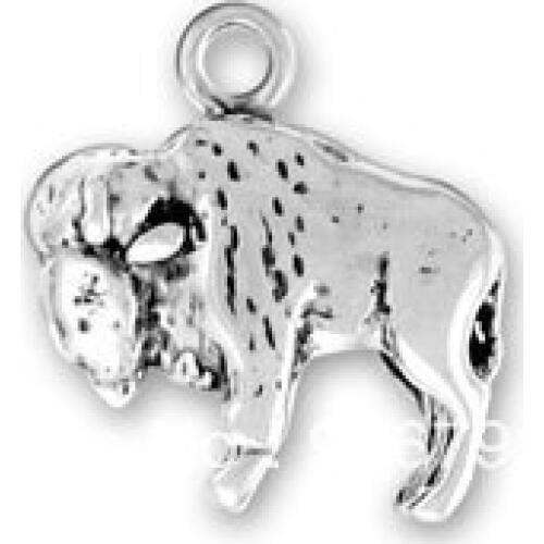 100pcs a lot 2013 fashional anti-silver plated Large Buffalo Charm