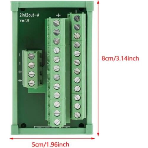 48V/1A DIN Rail Mount 12 Position Hot Power Distribution Module Interface Board 8 x 5cm