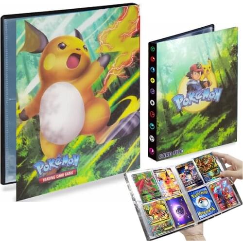 4 Pocket Raichu Pokemon Album 240 Card Book Map Holder Playing Game Livre Pokémon Binder Folder Loaded List Collection Kids Toys