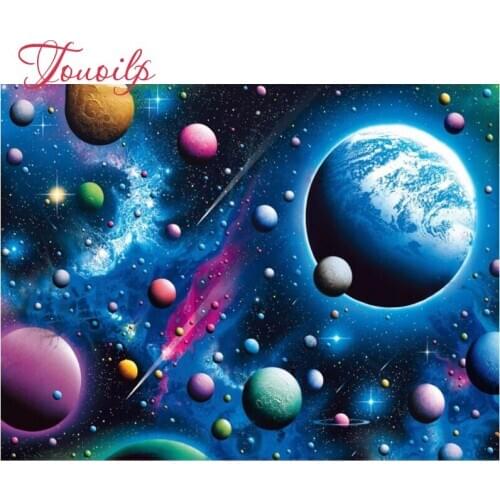 Touoilp 5D Diamond Embroidery Planet 5d Diamond Painting Cross Stitch Needlework Mosaic Full Rhinestone Painting home Decor