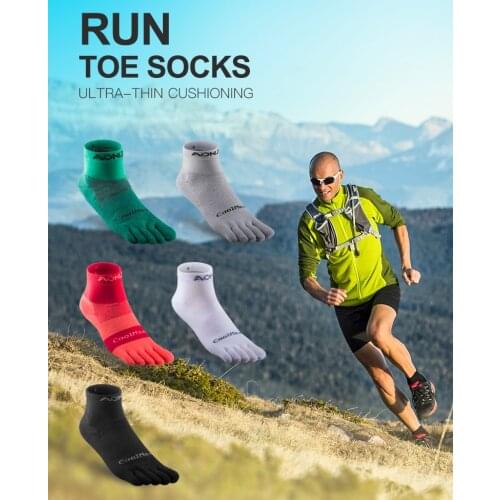 AONIJIE E4110 One Pair Lightweight Low Cut Athletic Toe Socks Quarter Socks For Five Toed Barefoot Running Shoes Marathon Race