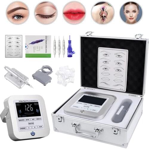 Biomaser Permanent Makeup Machine Eyebrow Tattoo Digital Device Eyeliner Lip Machine Pen MTS Micro Cartridge Needle Set CTD003