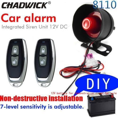12V Car accessories Non-destructive installation Burglar Alarm System CHADWICK 8110 Easy to install for car Anti-theft device