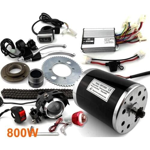 Bracketless 800W Electric Motor MY1020 Without Bracket Stand For Electric Scooter Bike 1000W Brush Controller With Fuse Wire