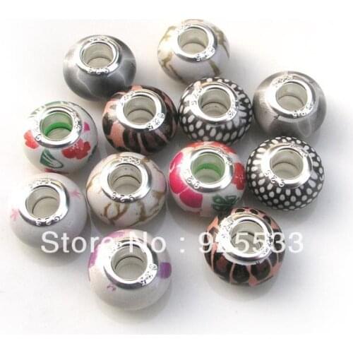 Free Shipping 100pcs Wholesale Fashion Big Hole Acrylic mix color Beads for European Bracelet jewelry DIY