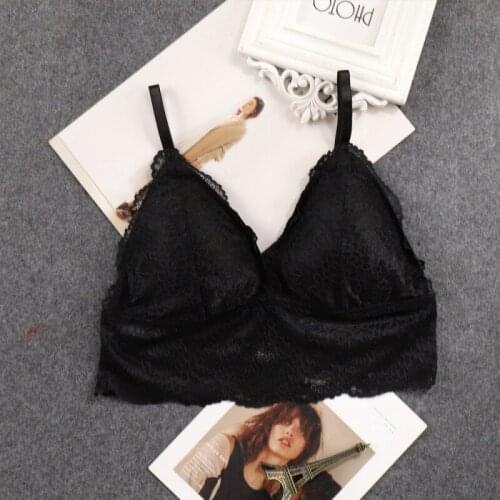 Underwear Seamless Sexy Lingeries Women Beauty Back Sports Deep V Lace BrasWireless Thin Underwear