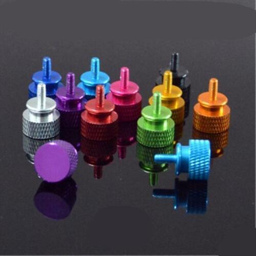 10Pcs M3*6.7mm Aluminum Alloy Computer Case Side Panel Hard Disk Hand Screw Knurling Thumb Screw Color Nail