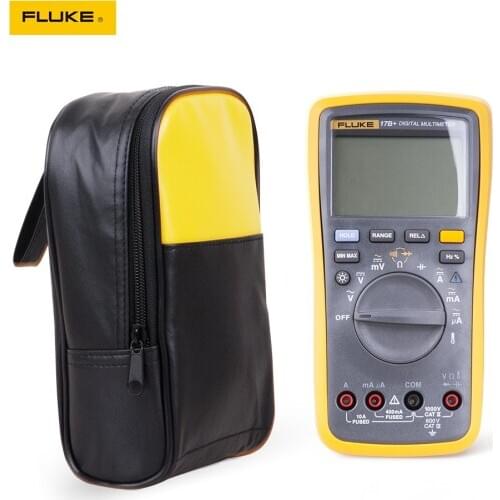 Fluke 17B+ Digital Multimeter Temperature Probe TL75 test leads +Soft Case bag