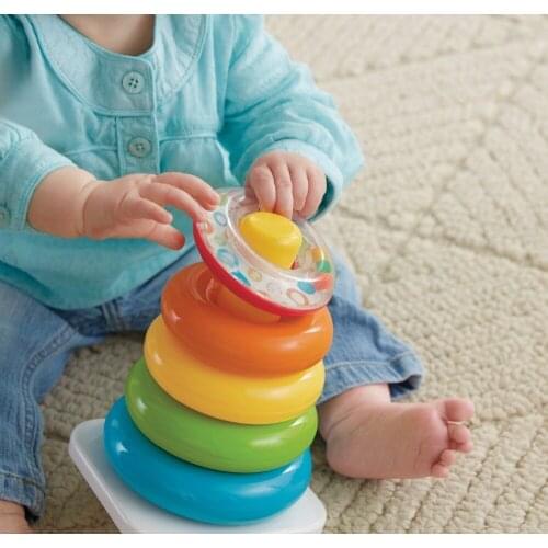 Baby Toys 0-36 Months Educational Stack Up Nesting Rainbow Tower Ring Learning Brilliant Basics Rock-a-Stack Rattle toy