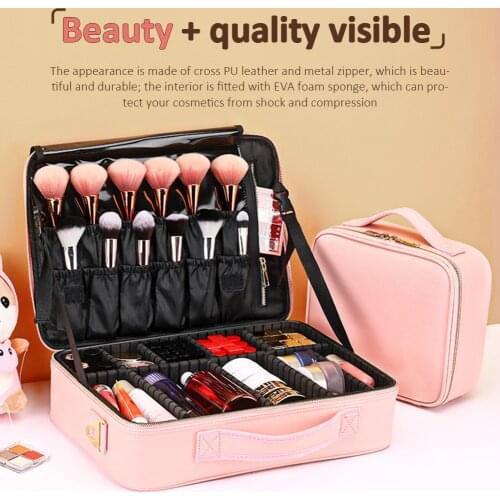 Travel Make up Case Waterproof Portable Storage Cosmetic Case Pro Makeup Organizer Bag Accessories Tools Case Carrying Case