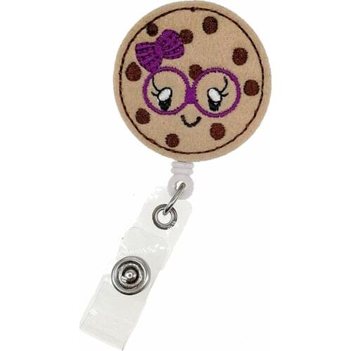 Free Shipping Cute Biscuit Food Felt ID Badge Holder Reel