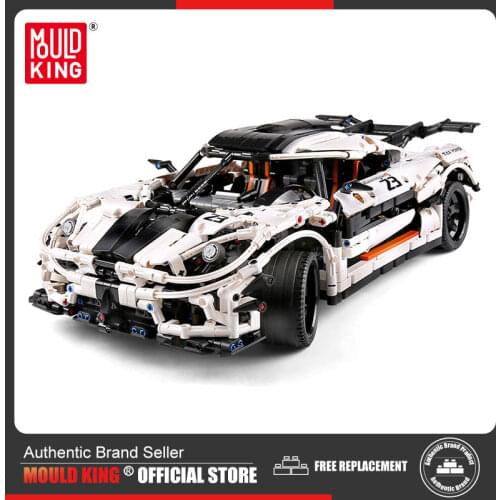 MOULD KING MOC High-Tech The Super Sports Racing White Car Model Building Blocks Bricks Kids Educational toys Birthday Gifts