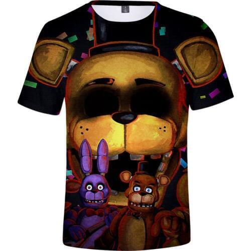 Fnaf 3d print kids t shirt men women Five Nights At FNAF fashion tshirt t shirts summer short sleeve t-shirt Teen clothes