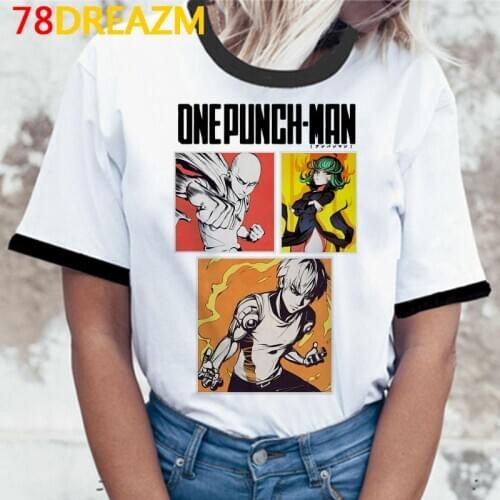 Hot Japanese Anime One Punch Man T Shirt Women Funny Tops Cartoon Graphic Tees Hip Hop Harajuku Fashion Unisex Tshirt Female