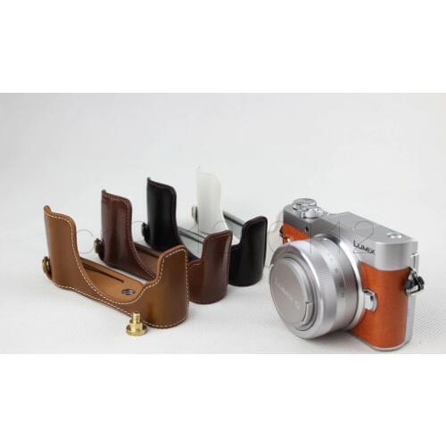 PU Leather case Half body set Case cover Grip for Lumix GF10 gf10 Camera Bag with Battery Opening