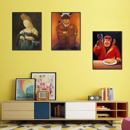 Canvas Painting Q Version Fat Face Portrait Painting Funny Funny Poster Decoration Inkjet Picture Printing Bedroom Wall Painting