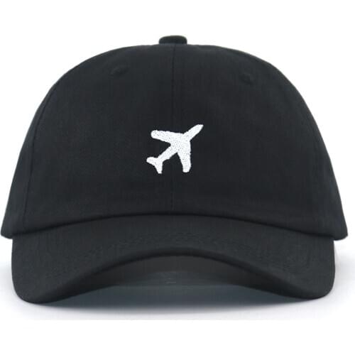 Embroidery airplane hat cap mens baseball caps 100% cotton adjustable black fashion snapback hats women hip hop dad hat new