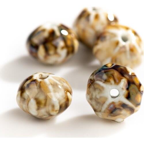 18#5pcs Irregular Shape Ceramic Beads Special Material For Bohemia Jewelry DIY Necklace Making Wholesale #XN148