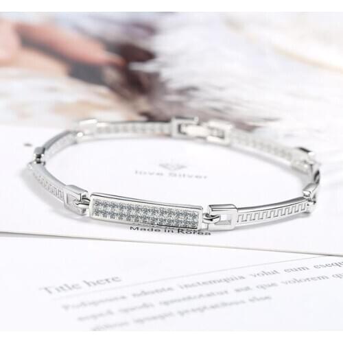 KOFSAC 2020 Trendy 925 Sterling Silver Bracelet For Women Jewelry Luxurious Zircon Square Bracelets Lady Valentines Day Gifts