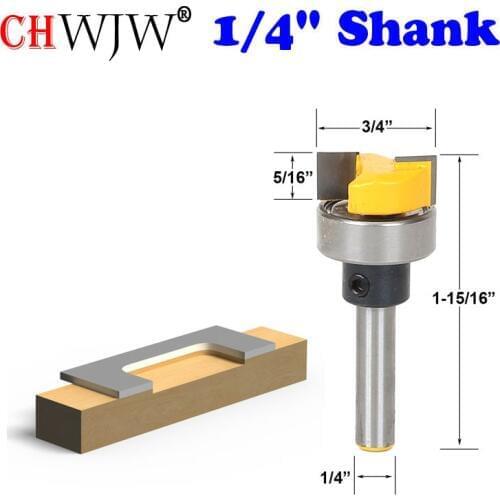 1pc Template Trim Hinge Mortising Router Bit - 1/4" Shank Woodworking cutter Tenon Cutter for Woodworking Tools
