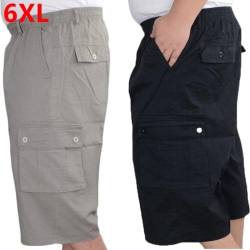 Summer casual pants mens middle-aged cotton beach pants large size loose trousers frock pants thin 6XL 5XL 4XL 3XL