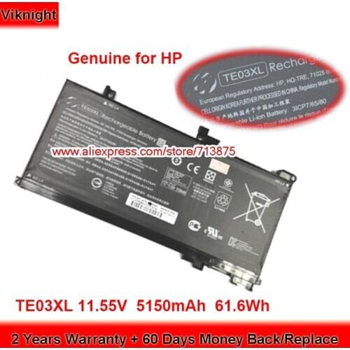 Genuine TE03XL Battery HSTNN-UB7A for Hp Omen 15-ax000 15-AX020TX WASD 15-AX015TX 15-AX020TX Laptop 11.55V 5150mAh